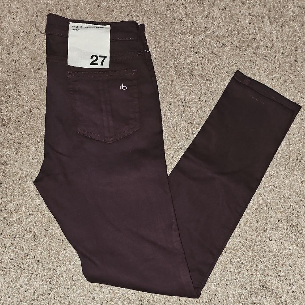 Rag & Bone Dark Purple Skinny Jeans